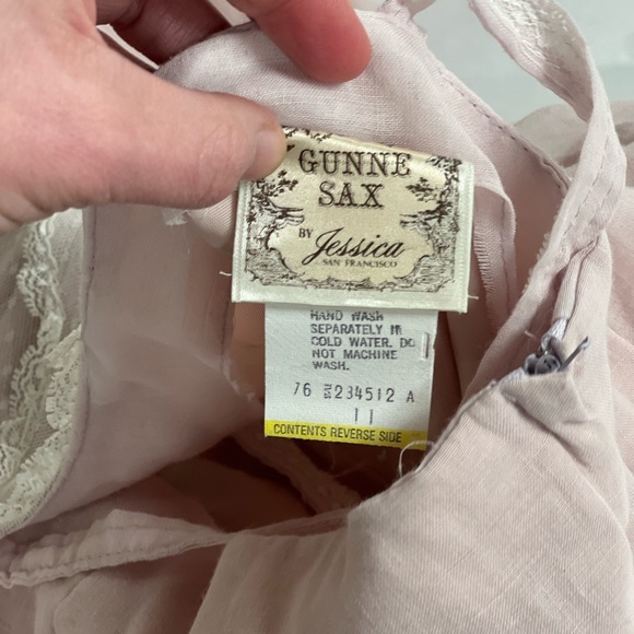 Vintage Gunne Sax princess tiered maxi dress in soft pink, size 11 - Picture 6 of 7